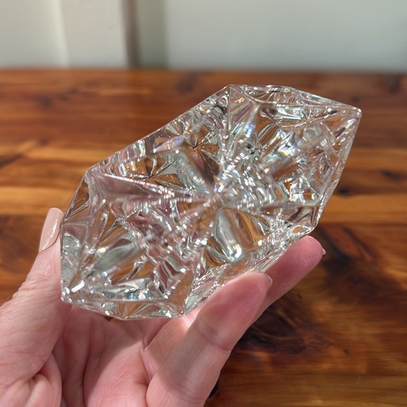 PartyLite Quad Prism Lead Crystal Candle Holder w/ Apple Orchard Votives - Picture 3 of 6